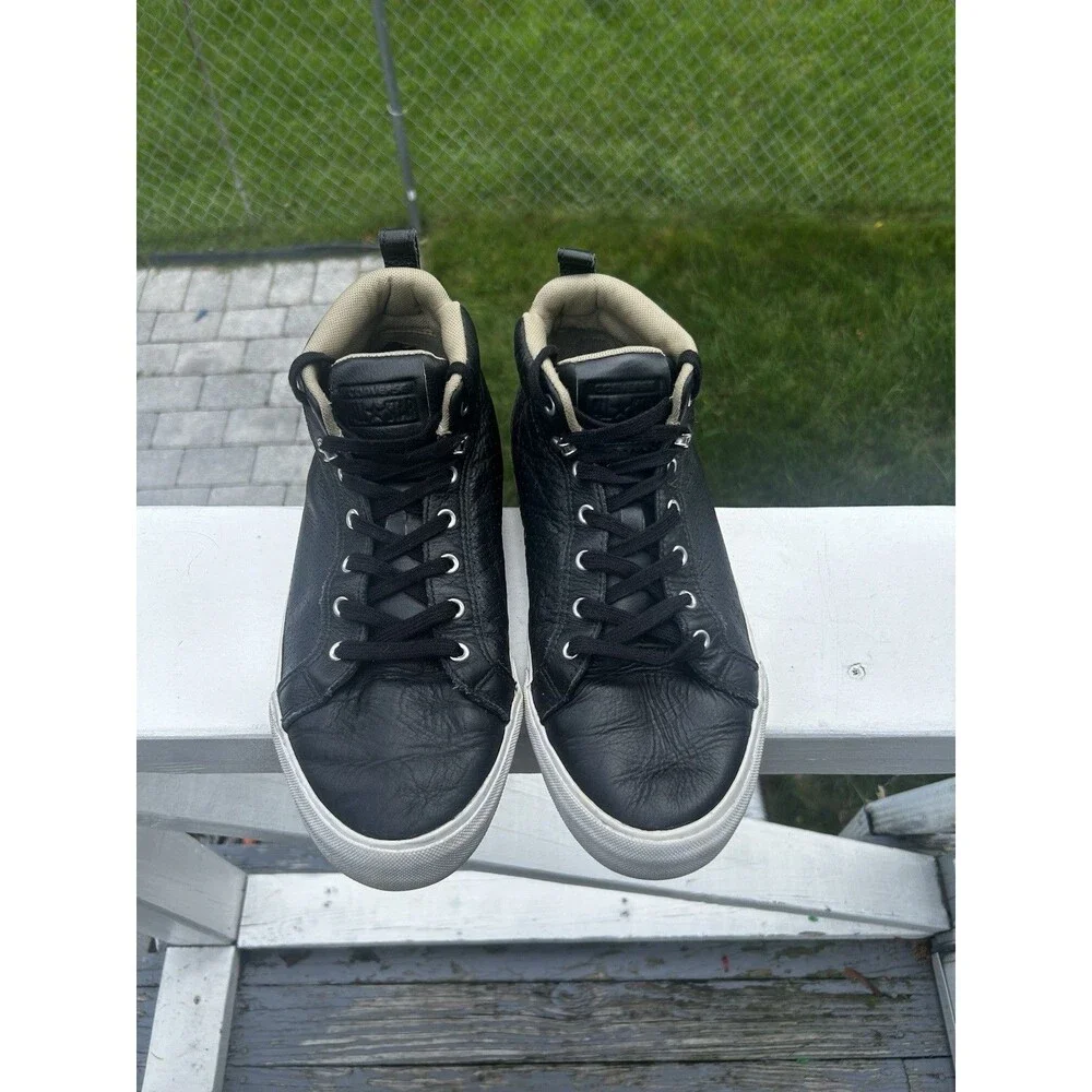 Converse All Star Black Leather High Top Sneakers Men’s 11 Women’s 12.5